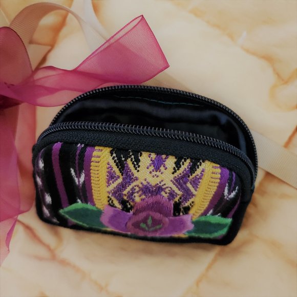 Flower Coin Purse from Guatemala - Picture 2 of 6